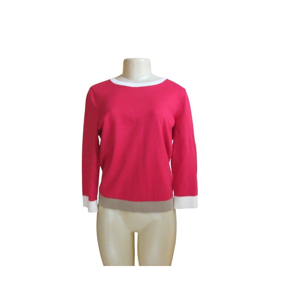 NWT, Talbots Pink Silk Blend 3/4" Sleeves Sweater SZ L